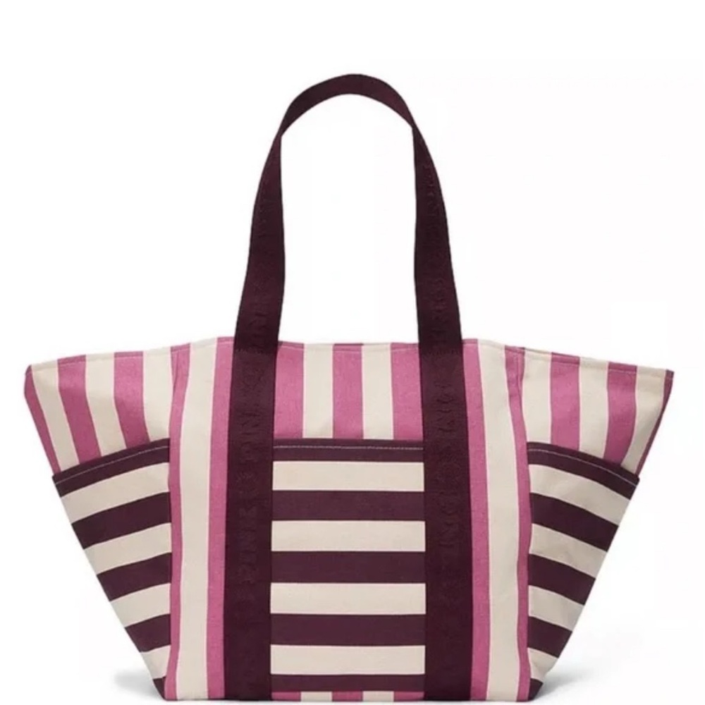 VS PINK Limited Edition Purple Striped Weekender Tote